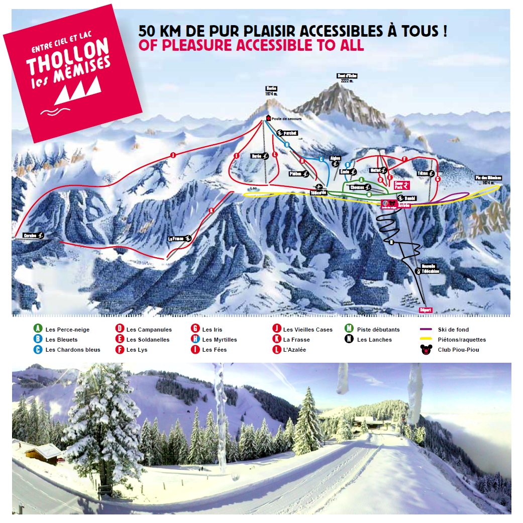 plan de piste domaine skiable thollon